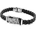 Stainless Steel Tribal Center Piece Pattern and Black Plating Bracelet