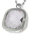 Stainless Steel Polished Clear Crystal Necklace