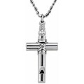Stainless Steel Polished Whistle Cross Ball Chain Necklace