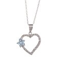 Sterling Silver Blue Topaz and 1/10ct TDW Diamond Necklace (J-K, I3)