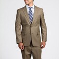 Tommy Hilfiger Men's Slim Fit Tan Sharkskin 2-button Wool Suit