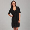 First Glance Women's Black Ruffle Front Dress