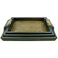 Woven Rattan & Monkey Wood Nesting Tray Set (Set of 3)