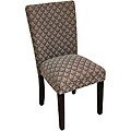 Class Parson Blue/ Chocolate Damask Diamond Fabric Dining Chair