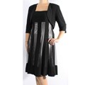 R&M Richards Women's Black/ Silver Shimmer Dress and Bolero Set