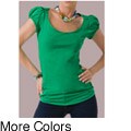 Illusion Cap Sleeve Boat Neck T-Shirt