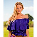 Rachel Lym Jolee Convertible Purple Ruffle Blouse
