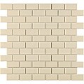SomerTile Victorian Subway 1x2-in Glossy Biscuit Porcelain Mosaic Tile (Pack of 10) 11.75x11.75-in