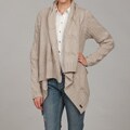 Seven7 Women's Chunky Cable Wrap Sweater