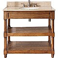 Roble Oak 36-inch Galala Beige Marble Top Sink Vanity
