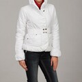 Dollhouse Women's White Belted Ruffle Jacket