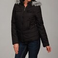 Dollhouse Women's Black Faux Fur Hooded Jacket