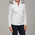 Dollhouse Women's White Faux Fur Hooded Jacket