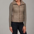 Dollhouse Women's Stone Zip-front Cinched Vest