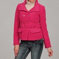 Dollhouse Women's Fuschia Belted Button Front Coat