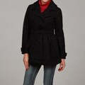 Dollhouse Women's Black Wool Belted Coat