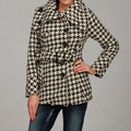 Dollhouse Women's Black/ Grey Wool Belted Coat