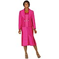 Divine Apparel Women's Raspberry Shantung Skirt Suit