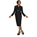 Divine Apparel Women's Black Mock Vest Skirt Suit
