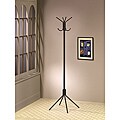 Contemporary Black Finish Metal Coat Rack Hanger Stand