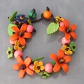 Organic Leather Orange Daisy Garland Bracelet (Thailand)