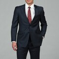 Tommy Hilfiger Men's 2-button Blue Pinstripe Wool Suit