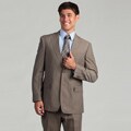 Tommy Hilfiger Men's Taupe Stripe Linen Blend Suit
