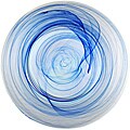 ARDA GLASS Allure Alabaster Navy Blue/Pearl Set of 4 Charger Plates