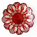 Arda Simena Red/Gold Gilded Buffet Plates Set of 4