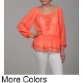 Piano Women's Crocheted Peasant Top