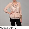 Piano Women's Ruffle Cinched Waist Top