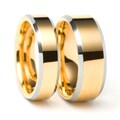 Men's Tungsten Goldplated and Carbide Bevel Edge Band