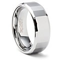 Men's Tungsten Rectangular Facet Band (8 mm)