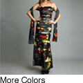 Issue New York Cocktail Long Laser Cut Printed Dress