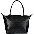 Longchamp Metallic Black Nylon Tote Bag