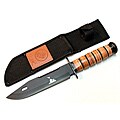 Defender 12-inch Black Carbon Steel Heavy Duty Hunting Knife with Sheath