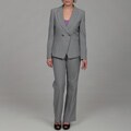 Tahari Women's Grey Double-breasted Pant Suit