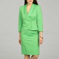 Tahari Women's Green Apple Skirt Jacquard Skirt Suit