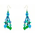 Earrings Luzy Blue and Green Handmade Earrings (Guatemala)