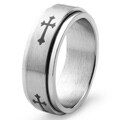 Stainless Steel Men's Celtic Cross Spinner Ring