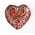 Arda Glassware Heart Red/Gold Gilded Side Plates (Set of 4)