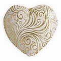 Arda Glasssware Heart White/Gold Gilded Side Plates (Set of 4)