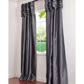 Platinum Ruched Header Faux Silk Taffeta 84-inch Curtain Panel