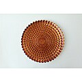 Arda Glassware Pearl Red/Gold Gilded Round Trays (Set of 2)