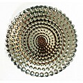 Arda Glassware Pearl Smoke/Silver Plated Round Tray (Set of 2)