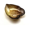 Arda Glassware Palm Gold/Green/Brown Canape Plates (Set of 4)