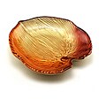 Small Palm Leaf Plates (Set-4) Gold/Orange/Red by Arda Glassware
