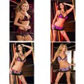 Emaje' Women's 2-piece Plaid Lace Mini Skirt Set with Garters