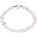 Pearl White and Pink Crystal Kid's Bracelet
