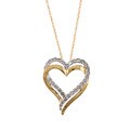 10k Yellow Gold 1/4ct TW Diamond Heart Pendant (H-I, I2-I3)